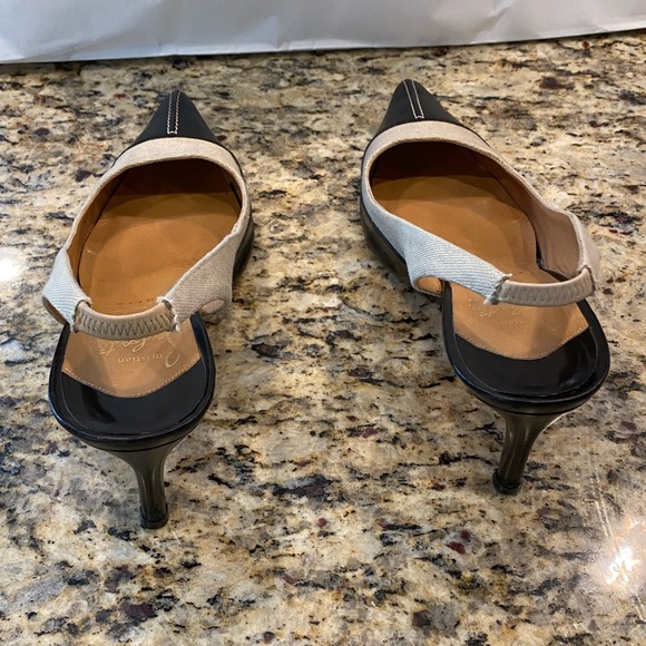 Christian Louboutin Tan and Black Slingback Heels, 37.5 Sophisticated!!! - Picture 5 of 13